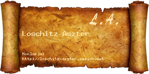Loschitz Aszter névjegykártya